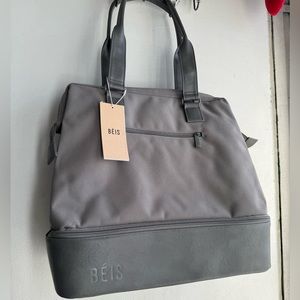 BEIS The Mini Weekender Bag -Gray *NEW! NWT! NEVER USED*
